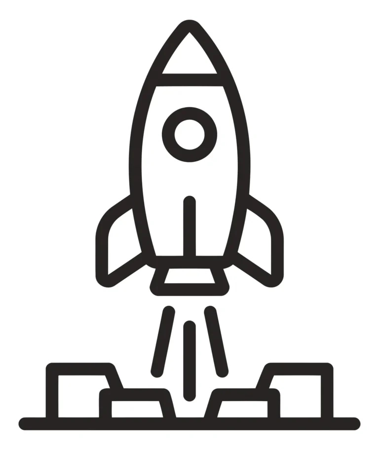 Minimalist Rocket Launching Icon