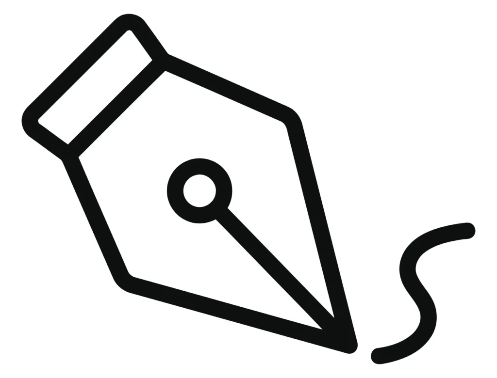 Minimalist Pen Icon with Dropped Ink djhrfghdghgdfhfghdgfhdghf (739)