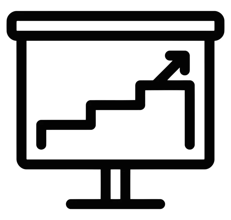 Minimalist upward growth progress chart icon