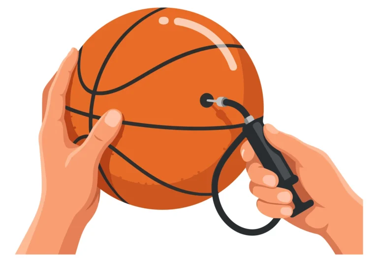 Hand holding a basketball with a portable charger attachment