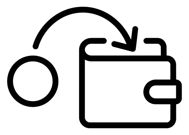 Minimalist wallet with incoming payment icon