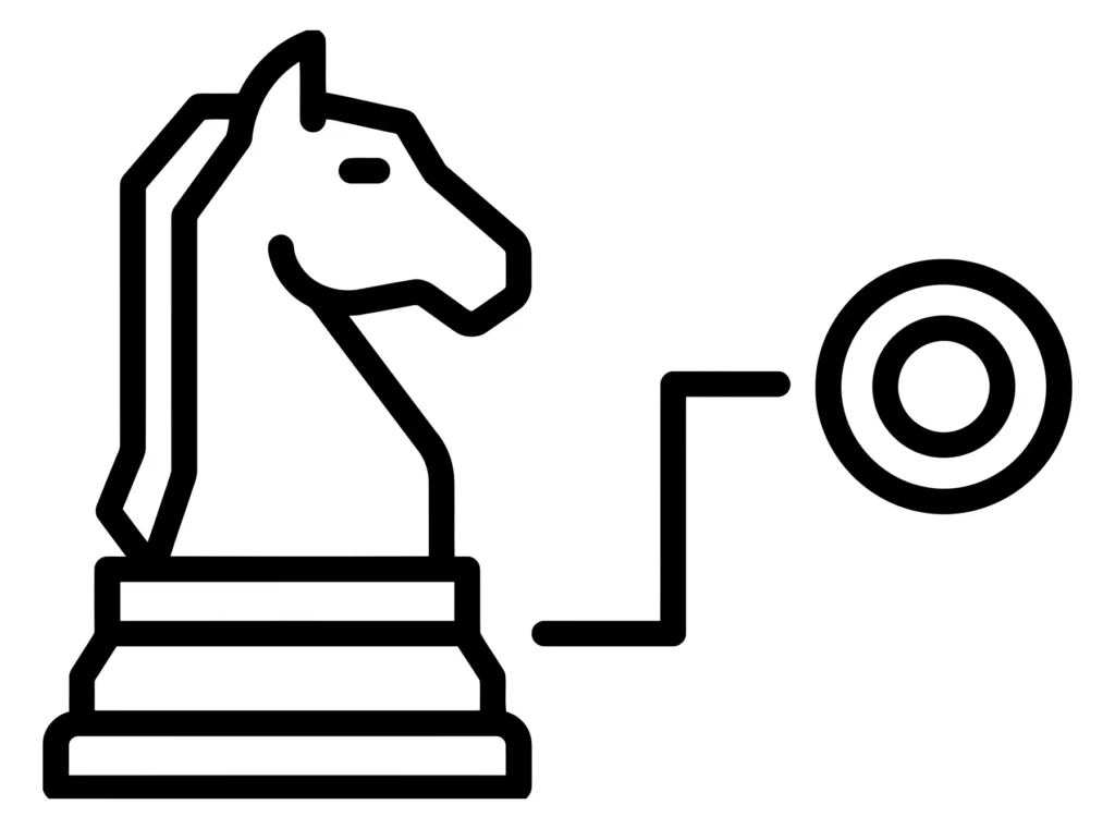 Minimalist Chess Knight Icon with Circle Path djhrfghdghgdfhfghdgfhdghf (880)