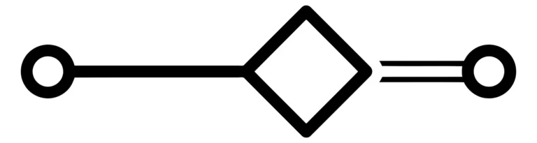 Minimalist geometric abstract vector with double-bonded oxygen atoms