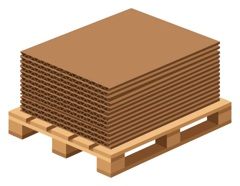 Stacked cardboard boxes on wooden pallet