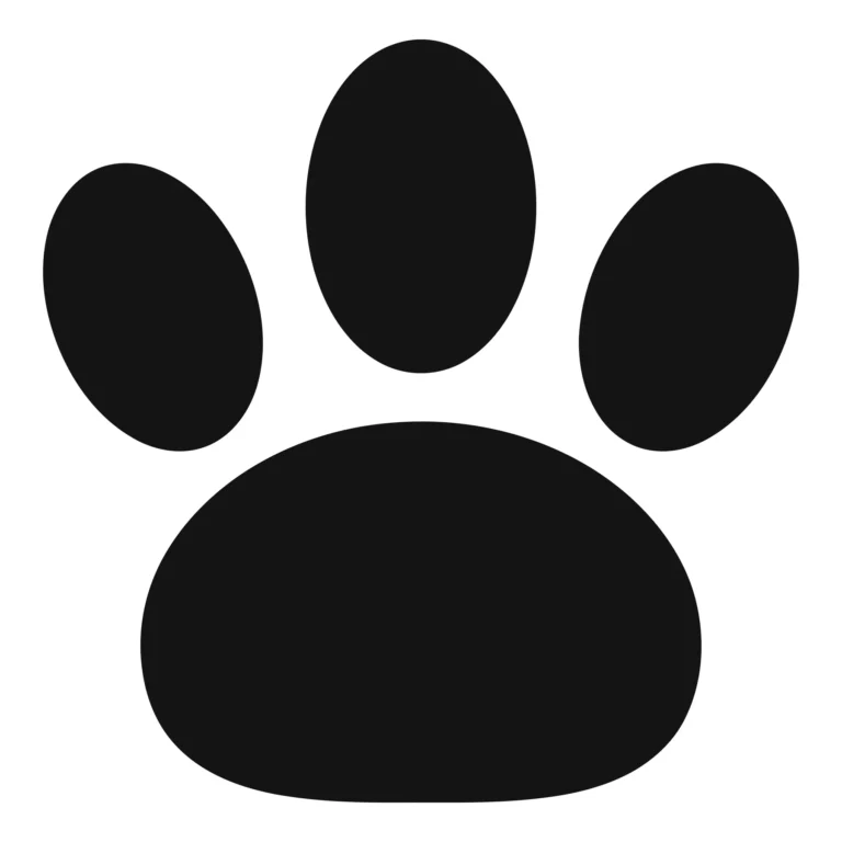 Minimalist Dog Paw Silhouette Icon