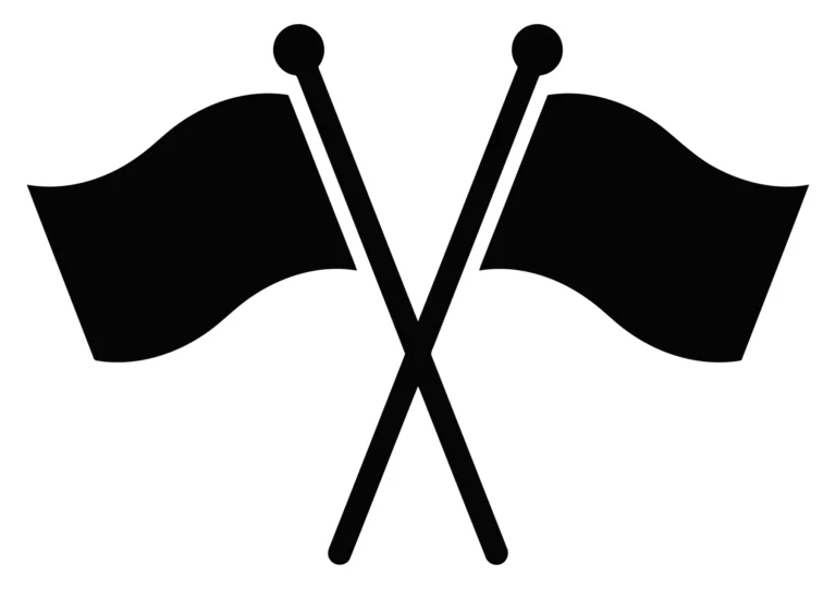 Black crossed flags icon