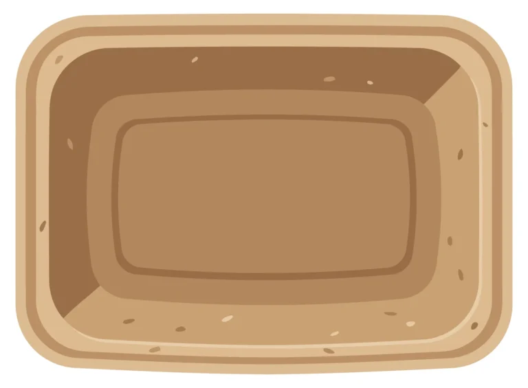 Minimalist Empty Brown Rectangular Bowl Illustration