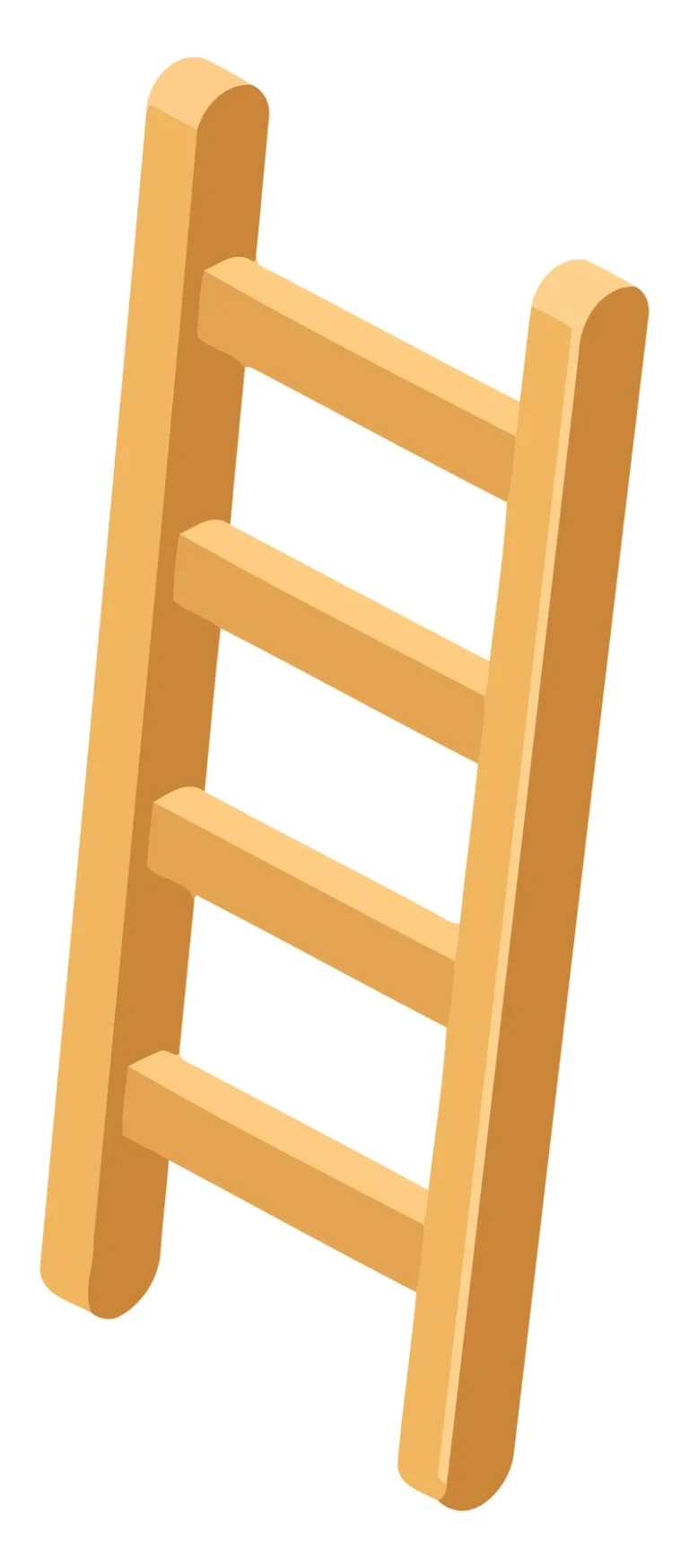 Minimalist Wooden Ladder Vector Illustration